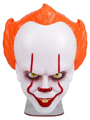 Pennywise-Maskenlampe 24 cm – LED-Tischlampe, orange
