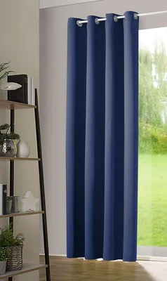 Produktbild von heimtexland ® Verdunkelungsvorhang Thermogardine Verdunkelungsgardine Ösenschal Deko Vorhang Blickdicht verdunkelnd Kälteschutz Sonnenschutz Typ139 dunkelblau