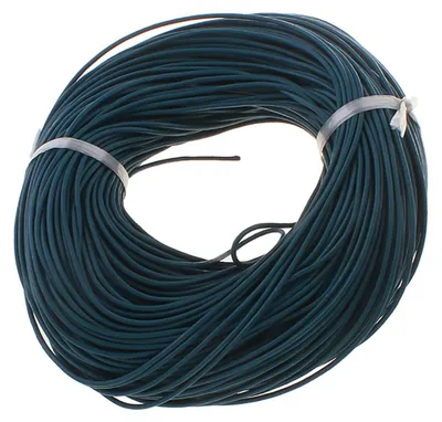 Produktbild von 5m Lederschnur rund 2mm gefärbt - Lederkordel Lederband Rindsleder Schnur, Farbe:blau, Stärke:2mm