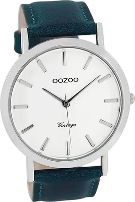 Image de Montre Oozoo pour hommes Vintage Series argent 45mm quartz cuir vert D2UOC8116