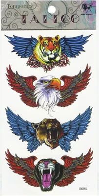 Produktbild von Temporary Tattoo - Wildlife - 4 Stück - Temporäre Fake Tattoos