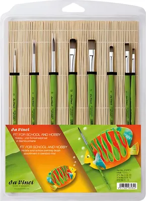 Produktbild von Pinsel Set + Bambusmatte # 373, 374, 375 8 Stück