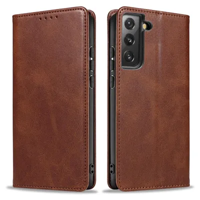 Produktbild von Handyhülle für Samsung Galaxy S22 Kunstleder Flip Cover Hülle Klapphülle Case Kartenfach Farbe: Dunkelbraun