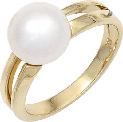 Produktbild von JOBO Damen Ring 585 Gold Gelbgold 1 Süßwasser Perle Goldring Größe 52