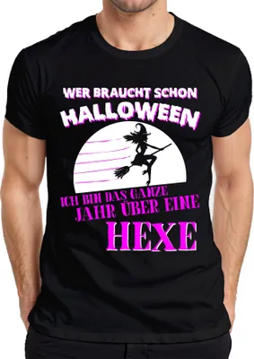 Obrázek produktu pro Jsem čarodějnice po celý rok Halloween koště vtipné pánské tričko, černá, M