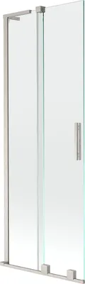Obrázek produktu pro Mexen Velar L dvoukřídlá posuvná vanová zástěna 70 x 150 cm, transparentní, kartáčovaný nikl - 896-070-003-01-97