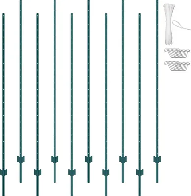Immagine prodotto di set di 10 pali per recinzione 213,36 cm palo per recinzione pascolo palo per recinzione in metallo