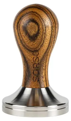 Produktbild von SORSO Barista Tamper, Edelstahl, mit Holzgriff, 57 mm – Braun