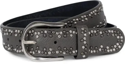 Imagen del producto de Cinturón uni styleBREAKER con pequeñas tachuelas multicolores | Cinturón vintage de cuero de vaca con revestimiento de poliuretano que le da color | Se puede acortar y ajustar
