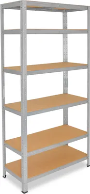 Produktbild von shelfplaza® HOME 230x100x30cm Schwerlastregal verzinkt / Metallregal mit 6 Böden / als Kellerregal, Garagenregal, Werkstattregal oder Lagerregal / Steckregal Metall mit 145kg Tragkraft