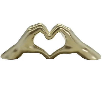 Immagine prodotto di Gilde Hand Heart, Dekoration, Dekoobjekt, Skulptur, Herz, Keramik, Champagnerfarben, H 11 cm, 43969