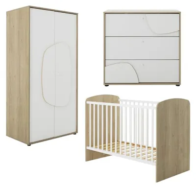 Image de Galipette Ensemble trio lit 70x140, commode et armoire
