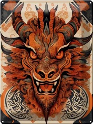 Produktbild von Blechschild 20x30cm Drachenrune