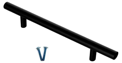 Produktbild von Relinggriff Möbelgriff Schrankgriff Schubladengriff Küchengriff Chrom (Schwarz, Bohrlochabstand 128 mm)