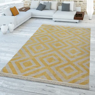 Produktbild von TT Home In-& Outdoorteppich Wetterfest Balkon Teppich Küche Rauten Design Soft Skandi Design Geometrisches Design Größe 60x100 cm