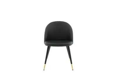 Image de Velvet Chaise de salle à manger en similicuir PU, noir.