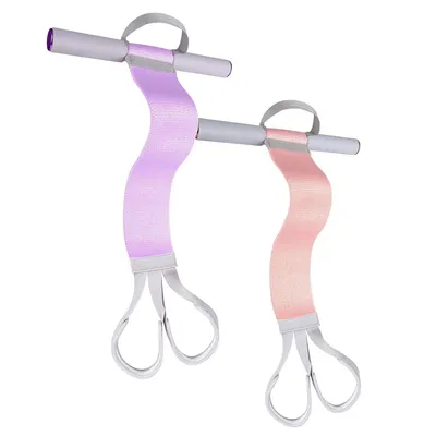 Produktbild von Fitness-Widerstandsband mit Griff & rutschfestem Fußteil, Stoffband für Yoga, Sit-ups, Ganzkörperkrafttraining & Widerstandsübungen(2pcs)