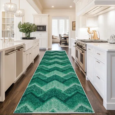 Image de Solidchoice - Tapis pour couloir avec motif en zigzag, 60 x 180 cm