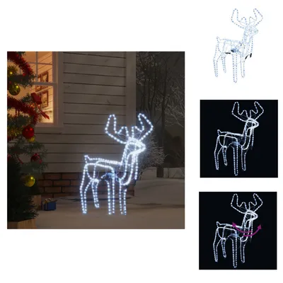 Productafbeelding van vidaXL LED-silhouet van een rendier met bewegend hoofd, koud wit, 76x42x87 cm - Kerstverlichting