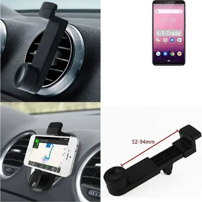 Produktbild von K-S-Trade Lüftungshalterung kompatibel mit Cubot J7 KFZ-Halterung Autohalterung Handy-halterung Lüftungsgitter Lüftungsschlitze Schwarz