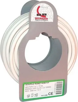 Image de Câble H05vvf 2x1.5 10m Blanc Couronne - Electraline