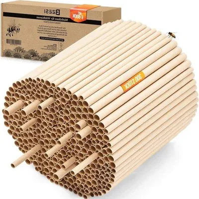 Produktbild von Famanu Bienenhotel Nistrohre 300 Stück - 15 cm Lang - 6 und 8 mm Durchmesser - Inklusive E-Book