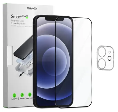 Zdjęcie produktu dla 1-pak iPhone 12 Szkło ochronne na ekran & 1-pak ochrona obiektywu - Szkło hartowane | [Automatyczna instalacja] - Bez bąbelków