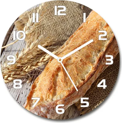 Produktbild von Wanduhr aus Glas 30fi Glasbild Glasuhr Gehärtetes Glas - weisse-zeiger - Fresh baguette