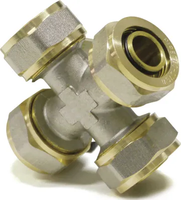Produktbild von Pipetec Schraubfitting, Kreuz-Stück 20 x 2 mm für Alu-Verbundrohr