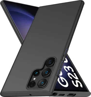 Produktbild von Galaxy S23 Ultra Hülle, Ultra Dünn Hart PC Matt Handyhülle Schutzhülle für Samsung Galaxy S23 Ultra Schwarz