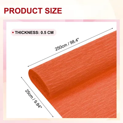 Produktbild von Krepppapier Orangerot, 25cm x 2.5m Floristen Krepp Papier Bunt fš¹r Handwerke, Party, Schulpapier, Kr?uselpapier, Verpackung, Blumen DIY