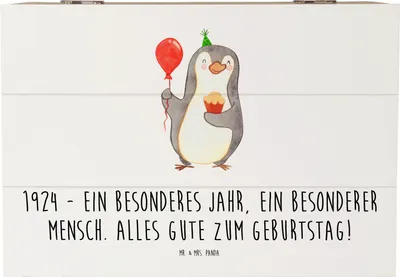 Produktbild von Mr. & Mrs. Panda Box 1924 Geburtstag 22 x 15 cm - Weiß - Geschenk, Happy Birthday, Geburtstagserinnerung, geschichtsträchtige Geschenke, Geburtstagsüberraschung, Kiste