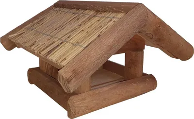 Produktbild von Futterhaus BERGHÜTTE mit Schilfdach, Vogelhaus aus Holz