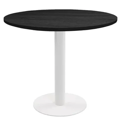 Produktbild von Runder Esstisch VICTORY 70 cm – Schwarz und Weiß Smoke, moderner Küchentisch mit Metallfuß, skandinavisches Design