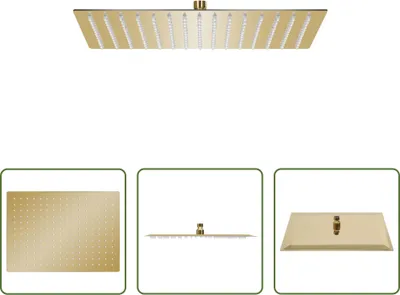 Produktbild von The Living Store Regenbrause Edelstahl 40x30 cm Rechteckig Golden