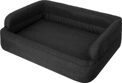 Produktbild von Stanis\u00b3aw Jurga Hundebett Paradise, Schwarz, XXL: 117x79 cm, sehr dick gepolstert, mit abnehmbarem Bezug, handwaschbar (30\u00b0C), leicht zu reinigen, aus \u00d6ko-Leinen, Polypropylen-Vlies und Polyurethanschaum, passend f\u00fcr kleine, mittlere & gro\u00dfe Hunde sowie Katzen.