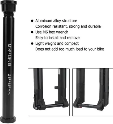 Image de Adaptateur de moyeu pour vélo de montagne - Axe traversant 15x145 mm - Aluminium - M14xP1.5 - Léger - Pièce pour vélo - As
