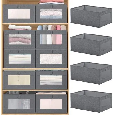 Immagine prodotto di 4 contenitori per biancheria, organizer pieghevole per armadio, grande