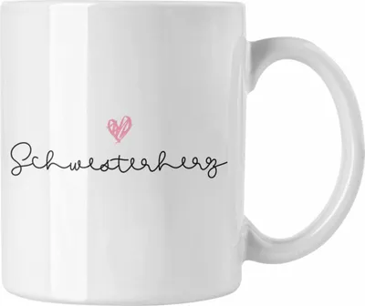Produktbild von Trendation -Schwesterherz Tasse Geschenk für Schwester Geschenkidee Beste Schwester Geburtstag (Weiß)