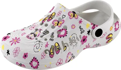 Produktbild von Damen Gartenclogs Clogs Pantoletten Bunte Blumen Weiß/Rosa/Gelb Gr. 36