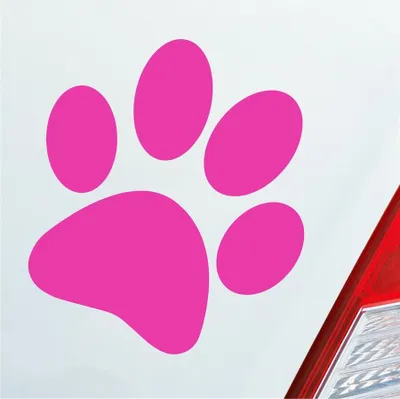 Produktbild von Auto Aufkleber Hundepfote Pfote Hund Fote Tatze 10x11 cm Pink Sticker Heckscheibenaufkleber