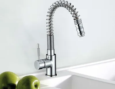 Produktbild von Spültischarmatur Küche Silber mit Brause ausziehbar | Wasserhahn Spültisch Chrom | Mischbatterie Armatur Spüle | Einhand Küchenarmatur