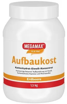 Produktbild von Megamax Aufbaukost Erdbeere Pulver 1.5 kg