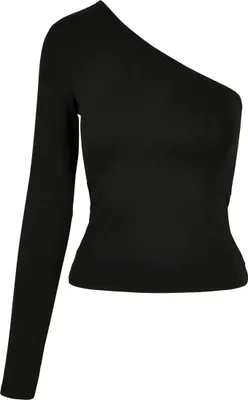 Produktbild von Urban Classics Top Damen Ladies Asymmetric Longsleeve schwarz M