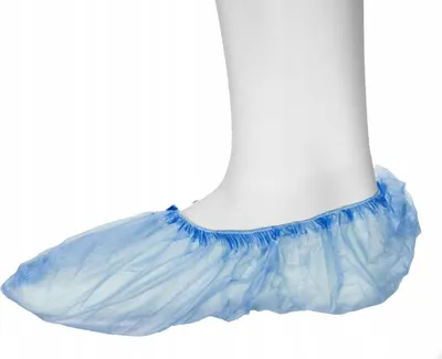 Produktbild von Medizinische Überschuhe aus Kunststoff, blau, kurz, 100 Stück (50 Paar)