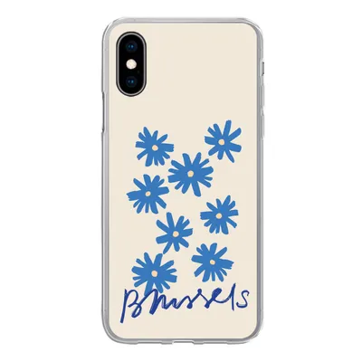 Produktbild von MuchoWow® Handyhülle Schutzhülle Hülle für iPhone X Blume - Design - Brüssel - Minimalismus Silikon Softcase Handy Hülle - Handyhülle