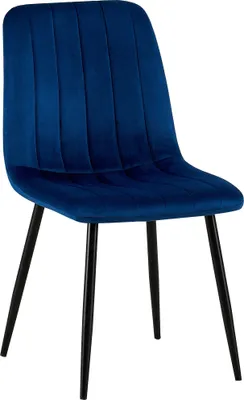 Produktbild von CLP Esszimmerstuhl gepolstert Dijon, mit Ziernähten & Bodenschonern blau Material Samt