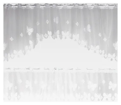 Produktbild von Bistro-Bogen Scheibengardine | 2-teiliges Set | weiß | Küchengardine | Panneau | Breite 160 cm