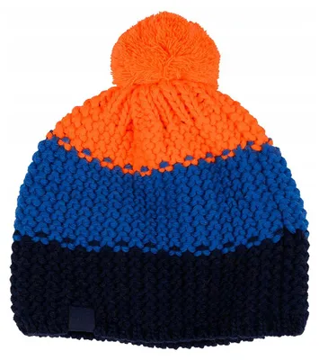 Image de 4F - Bonnet à pompon « H4Z22 » pour homme PP1466 (M) (noir/bleu/orange)