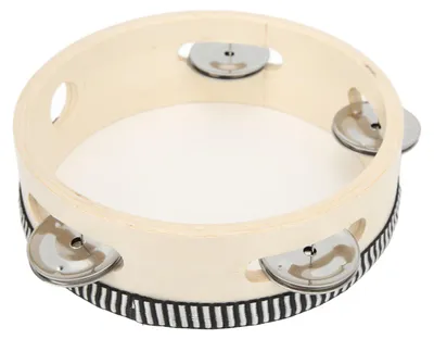 Zdjęcie produktu dla Tamburyn drewniany, 154 mm, poliester, wyraźny dźwięk, idealny jako instrument edukacyjny i do występów